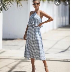 Vici Blue Gingham Halter Dress